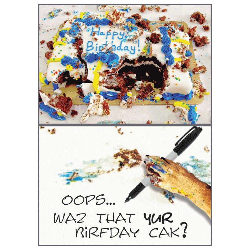Messy Cake Birthday Card