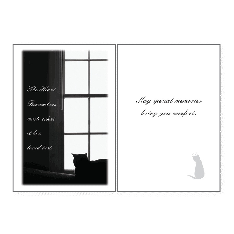 The Heart Remembers Sympathy Card for Cat Owners