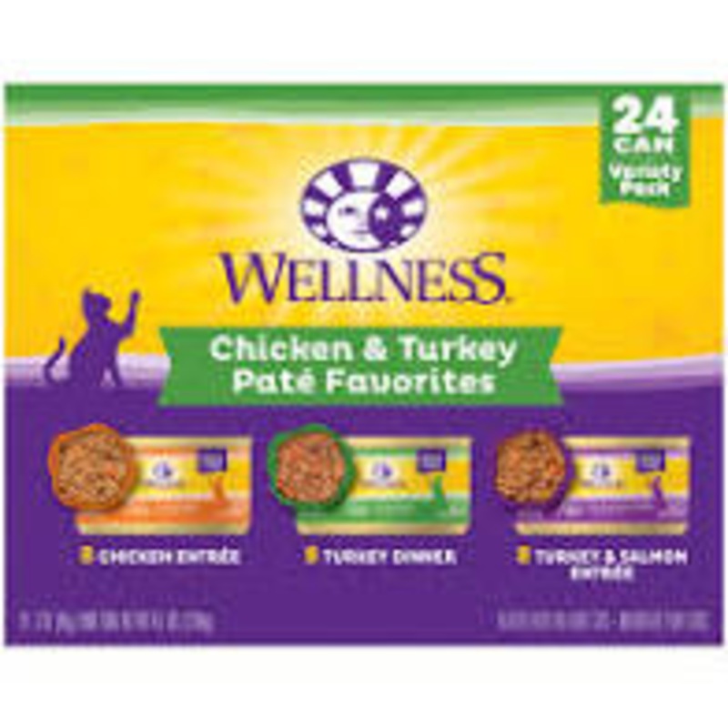 Wellness Cat Variety Pack Chicken & Turkey Pate Grain Free