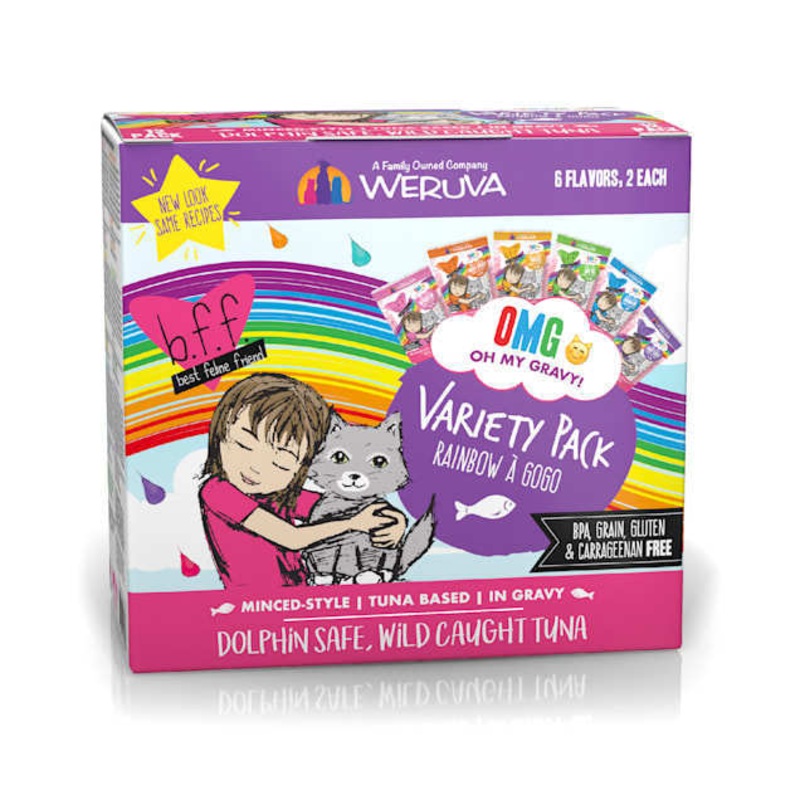 Weruva BFF Cat OMG Pouch Multi Rainbow A Gogo Variety Pack 3oz