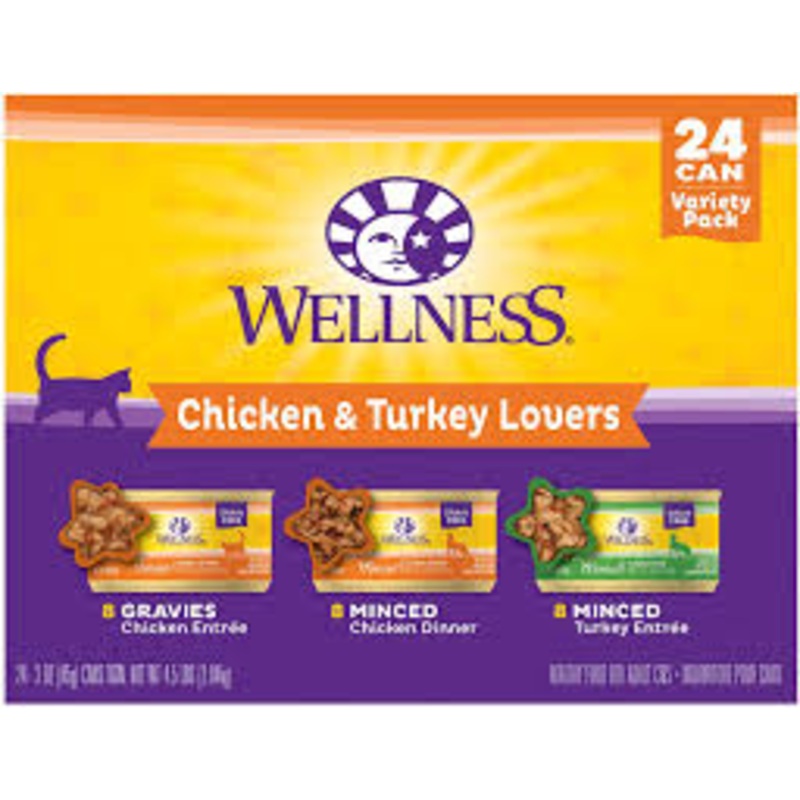 Wellness Cat Variety Pack Chicken & Turkey Lovers Grain Free