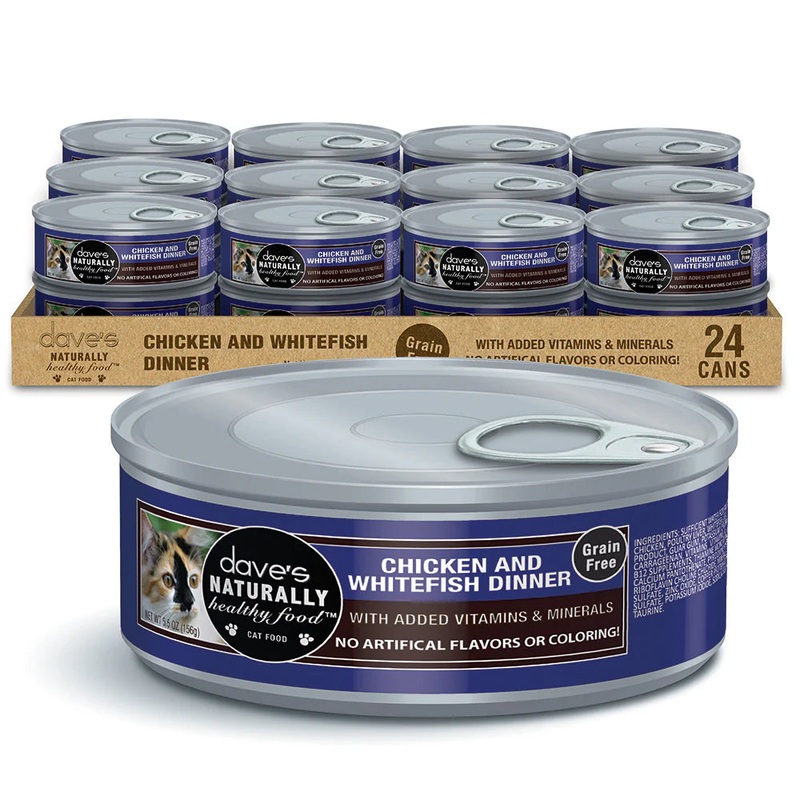 Dave's Pet Food Naturally Healthy Grain Free Chicken and Whitefish Canned Cat Food