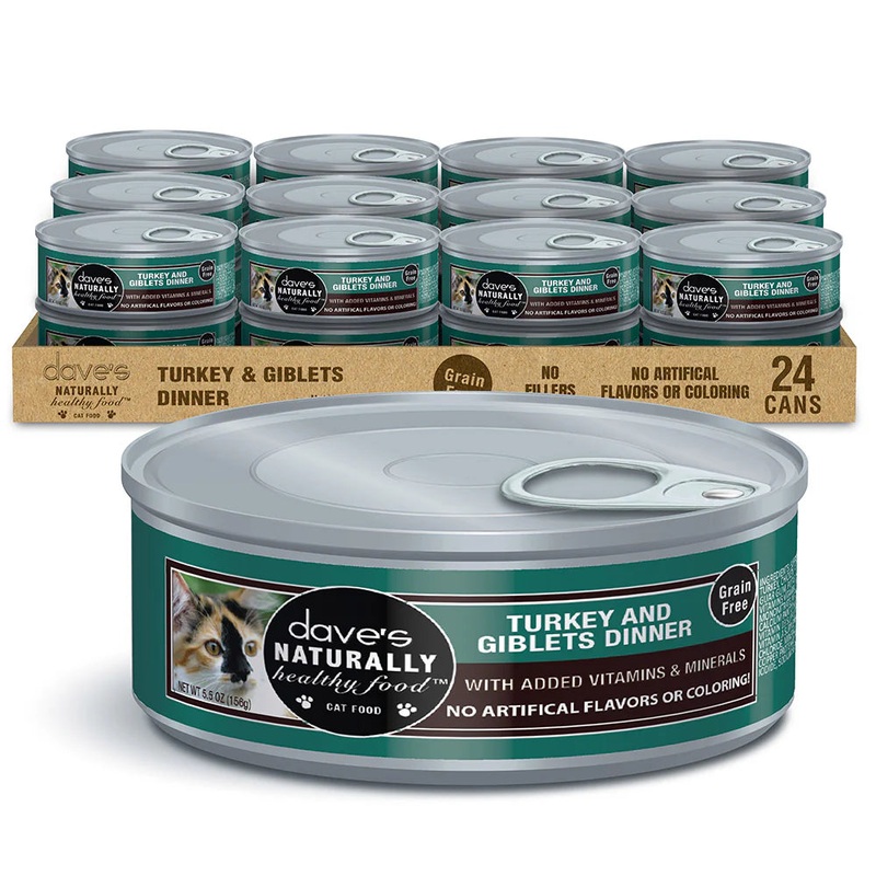Dave's Pet Food Naturally Healthy Grain Free Turkey and Giblets Canned Cat Food