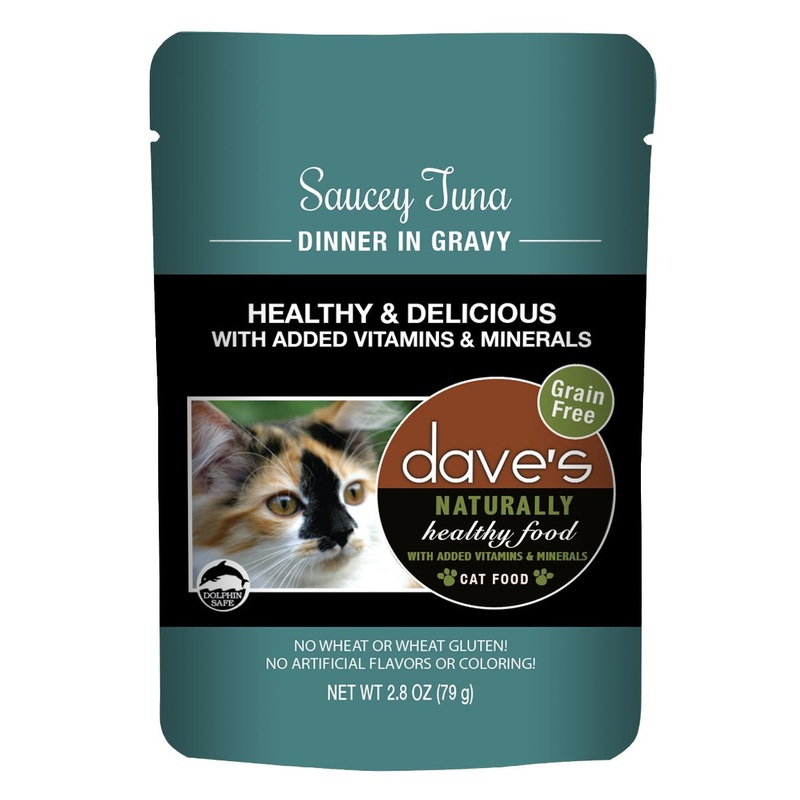 Daves Naturally Healthy Saucey Tuna Dinner in Gravy Cat Food Pouch
