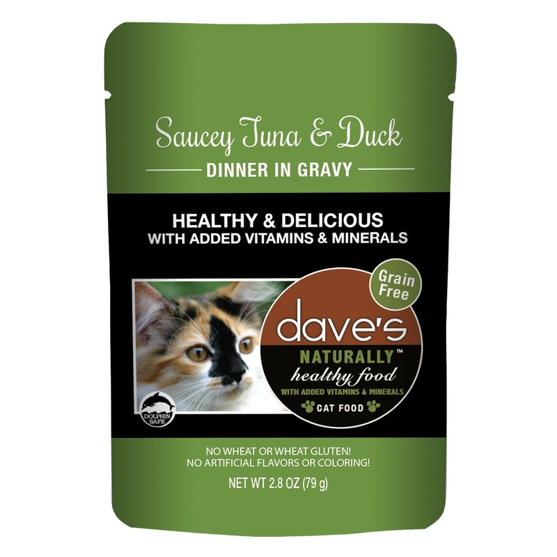 Daves Naturally Healthy Saucey Tuna & Duck Dinner in Gravy Cat Food Pouch