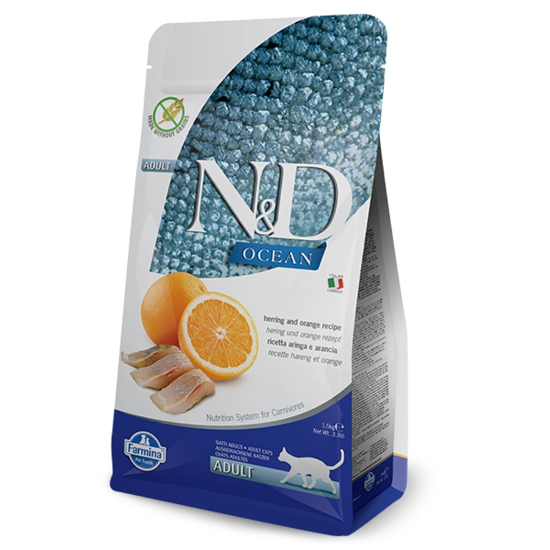 Farmina Natural & Delicious Ocean Herring & Orange Adult Dry Cat Food