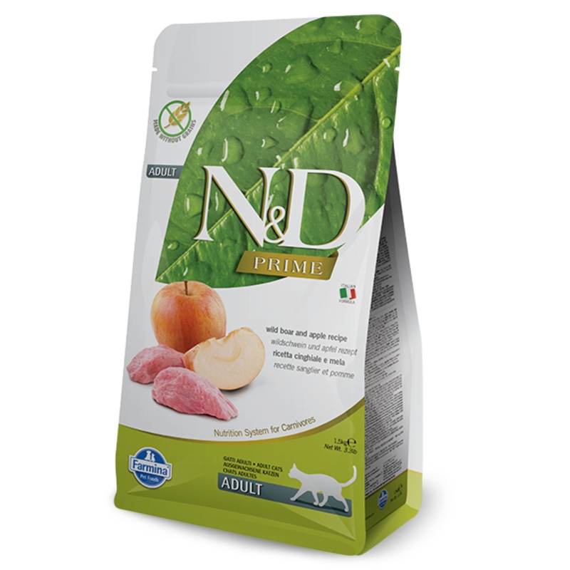 Farmina Natural & Delicious Prime Boar & Apple Adult Dry Cat Food