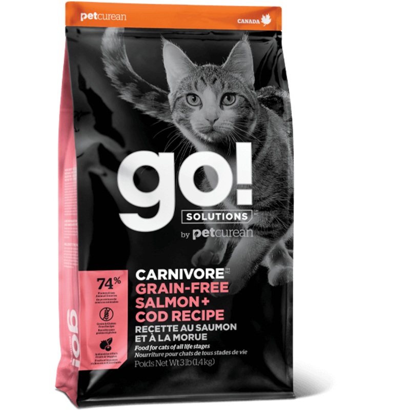 Go! Solutions Carnivore Grain Free Salmon and Cod Recipe Dry Cat Food