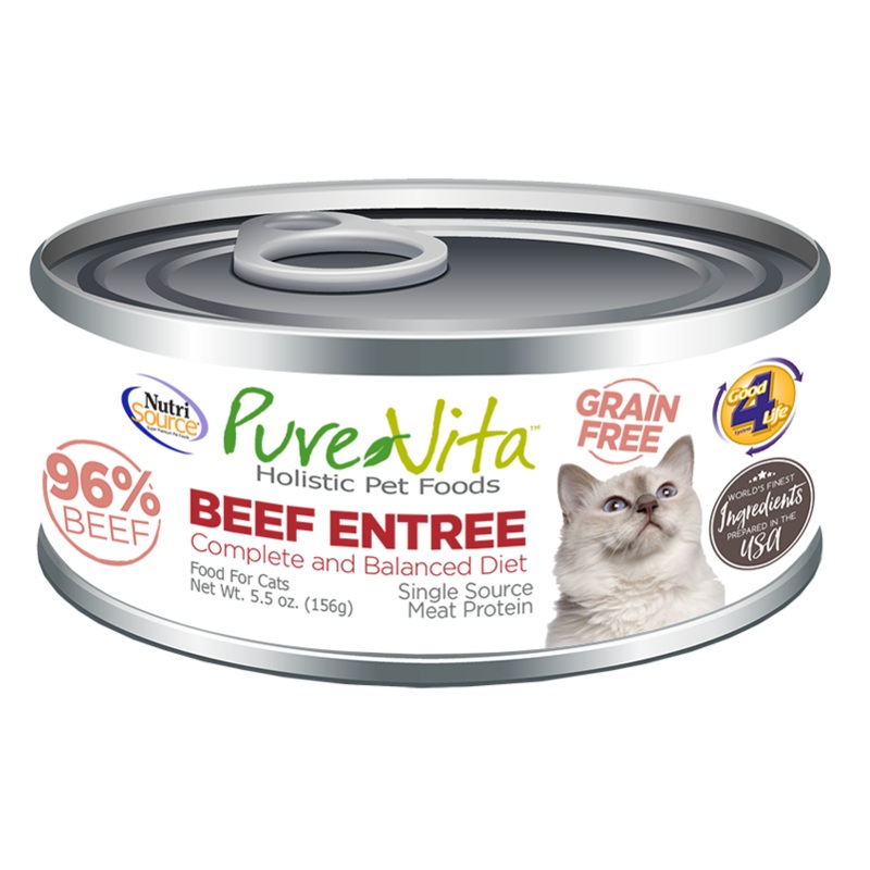 PureVita Grain Free Beef Entree Canned Cat Food