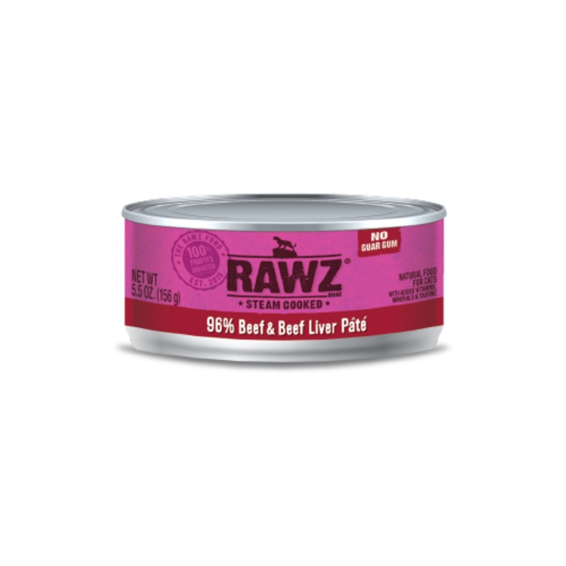 RAWZ 96% Beef and Beef Liver Pate Canned Cat Food