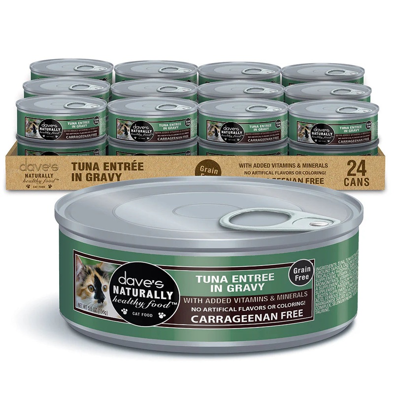 Dave's Pet Food Naturally Healthy Grain Free Tuna Entree in Gravy Canned Cat Food