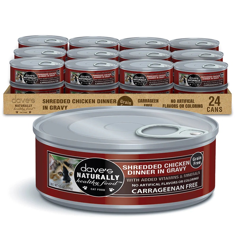 Daves Naturally Healthy Grain Free Cat Food Shredded Chicken