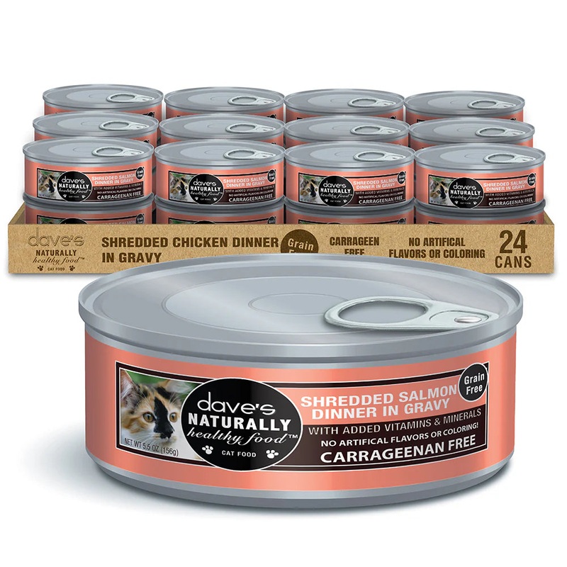 Daves Naturally Healthy Grain Free Cat Food Shredded Salmon