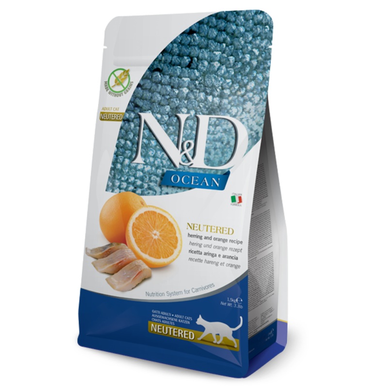 Farmina Natural & Delicious Ocean Herring and Orange Neutered Adult Cat Food