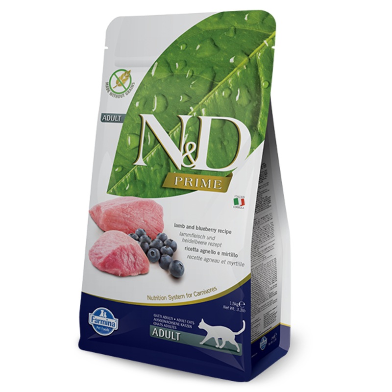 Farmina Natural & Delicious Prime Lamb & Blueberry Adult Dry Cat Food
