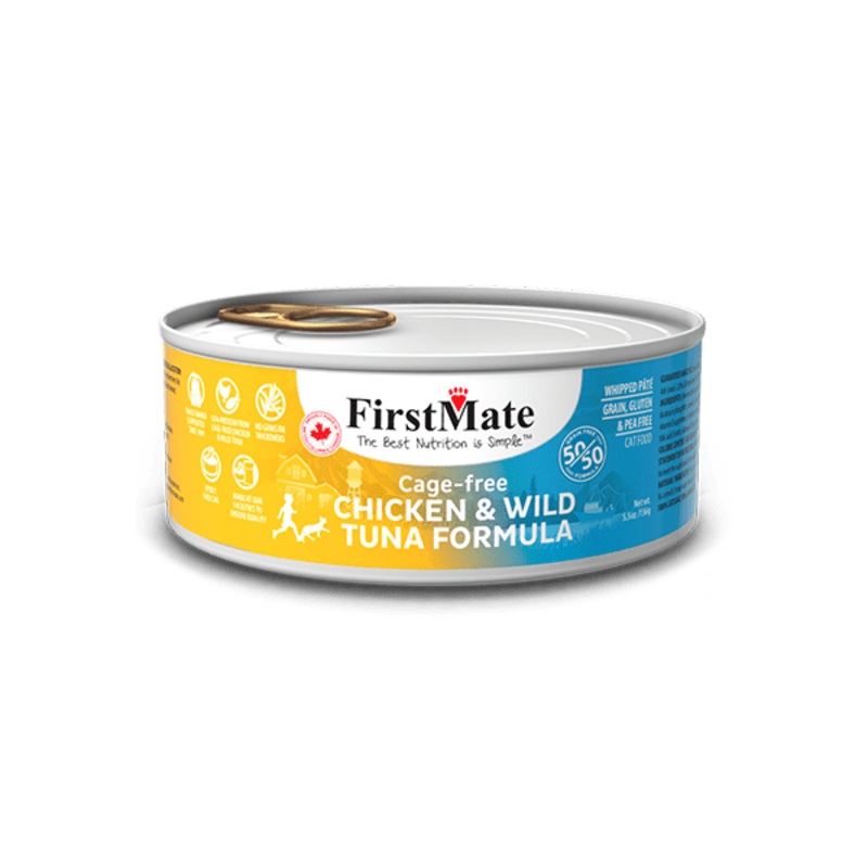 FirstMate 50/50 Cage-Free Chicken and Wild Tuna Formula Canned Cat Food