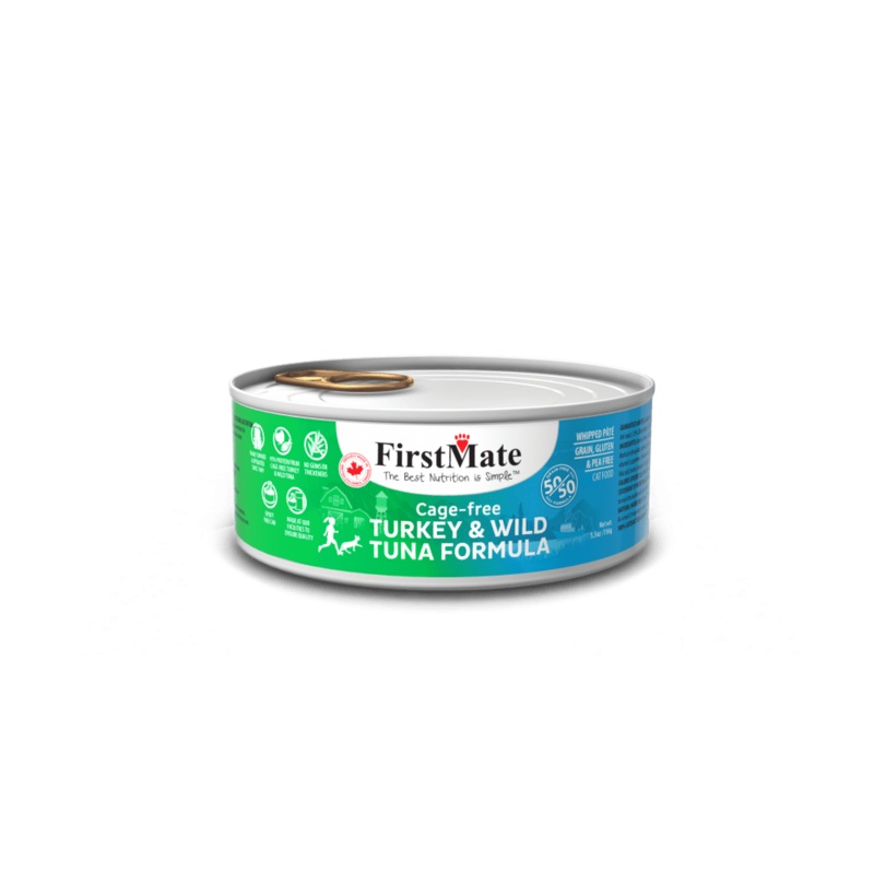 FirstMate Cage-free Turkey & Wild Tuna 50/50 Formula Canned Cat Food