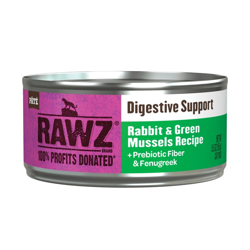 RAWZ Digestive Support Rabbit & Green Mussels Canned Cat Food