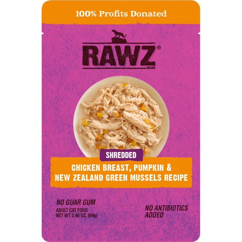 RAWZ Shredded Chicken Breast, Pumpkin& New Zealand Green Mussels Recipe Wet Cat Food