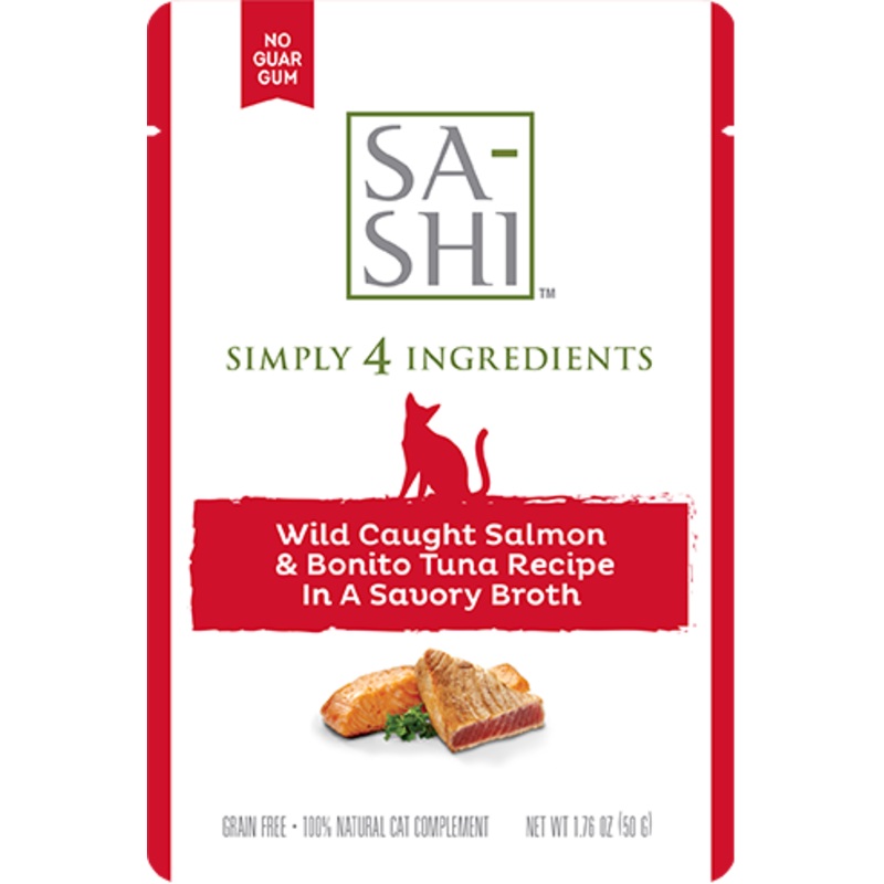 SA-SHI Wild Caught Salmon & Bonito Tuna In A Savory Broth Wet Cat Food
