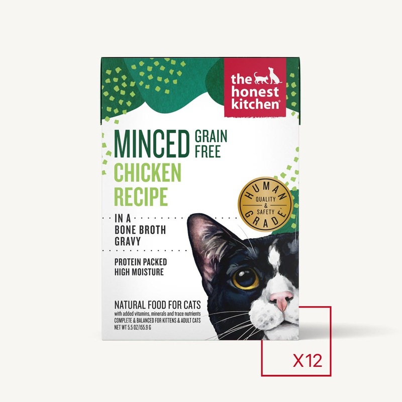 The Honest Kitchen Cat Minced Chicken Recipe in Bone Broth Gravy Wet Cat Food