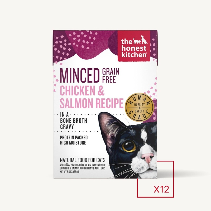 The Honest Kitchen Cat Minced Chicken & Salmon Recipe in Bone Broth Wet Cat Food