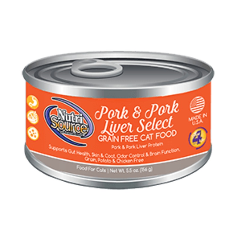 Nutrisource Grain Free Pork and Pork Liver Select Canned Cat Food