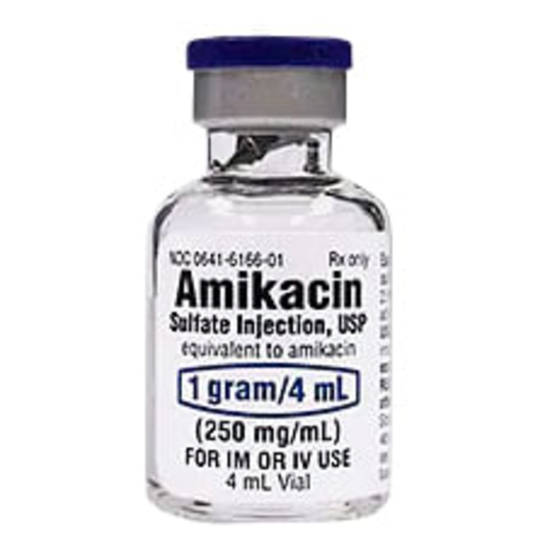 Rx Amikacin Sulfate (Generic) Injection 1gm/4ml, 10 x 4ml vials