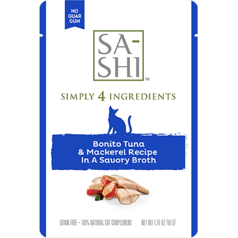 SA-SHI Aku Tuna & Mackerel In A Savory Broth Wet Cat Food