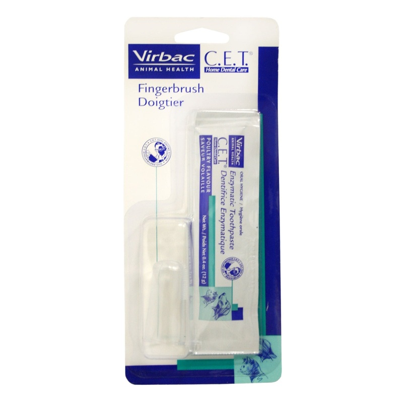 C.E.T. Fingerbrush with Poultry Toothpaste Packet