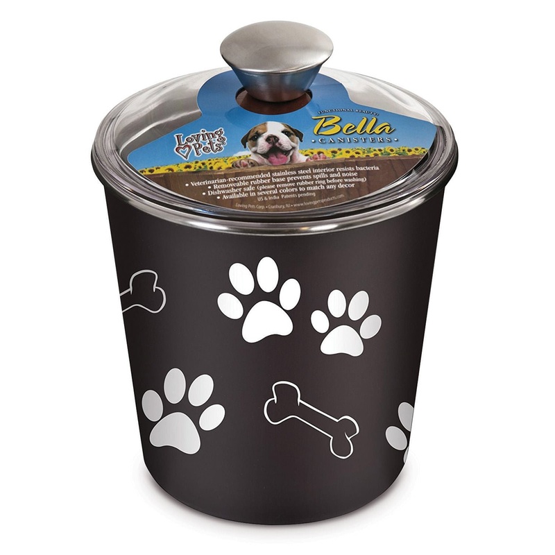 Loving Pets Bella Dog and Cat Treat Canister, Espresso