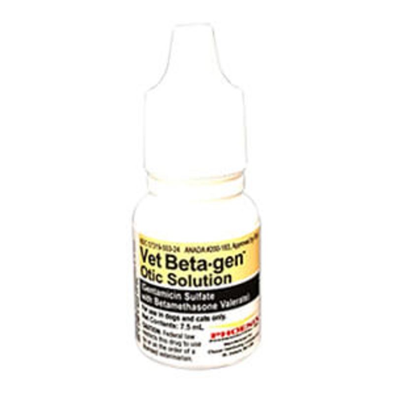 Rx Vet Beta-gen (gentamicin sulfate/bet) Otic Solution for Dogs & Cats, 7.5mL Bottle
