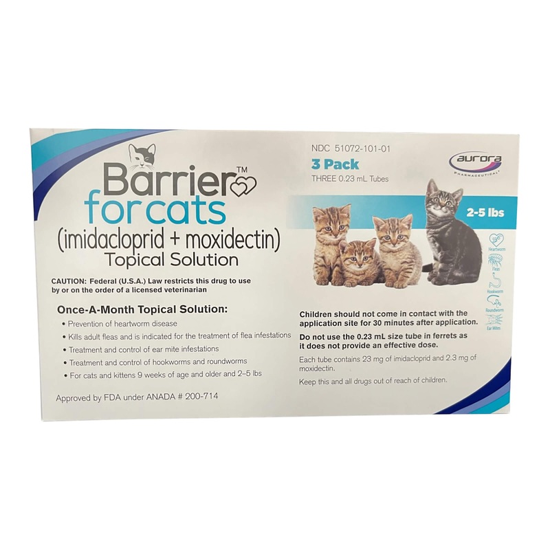 Barrier (imidacloprid + moxidectin) Once-a-month Topical Solution for Cats