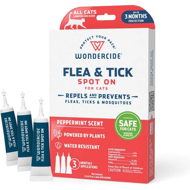 Wondercide Flea & Tick Spot On for Cats, Peppermint