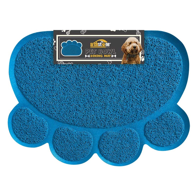 Pet Bowl Dining Mat Pawprint Shape