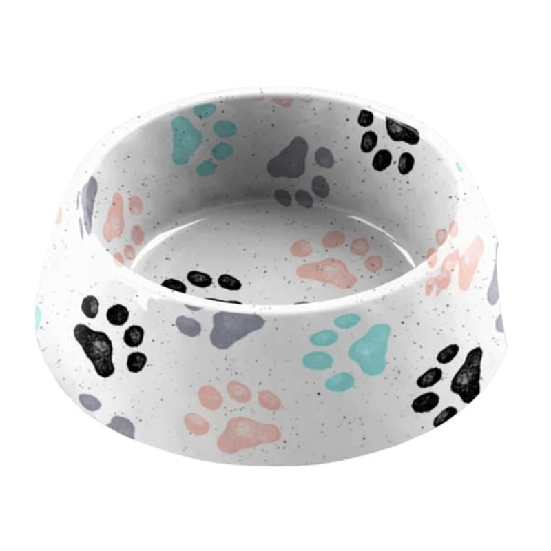 Retro Paw Print Bowl
