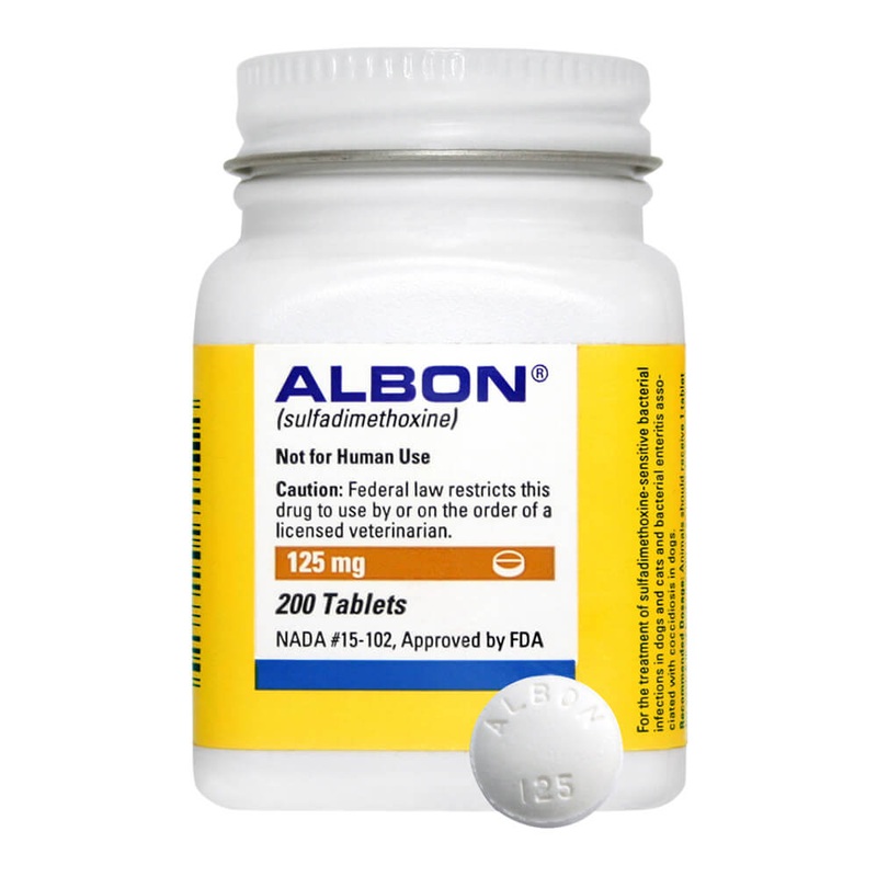 Rx Albon (sulfadimethoxine) Tablets for Dogs & Cats
