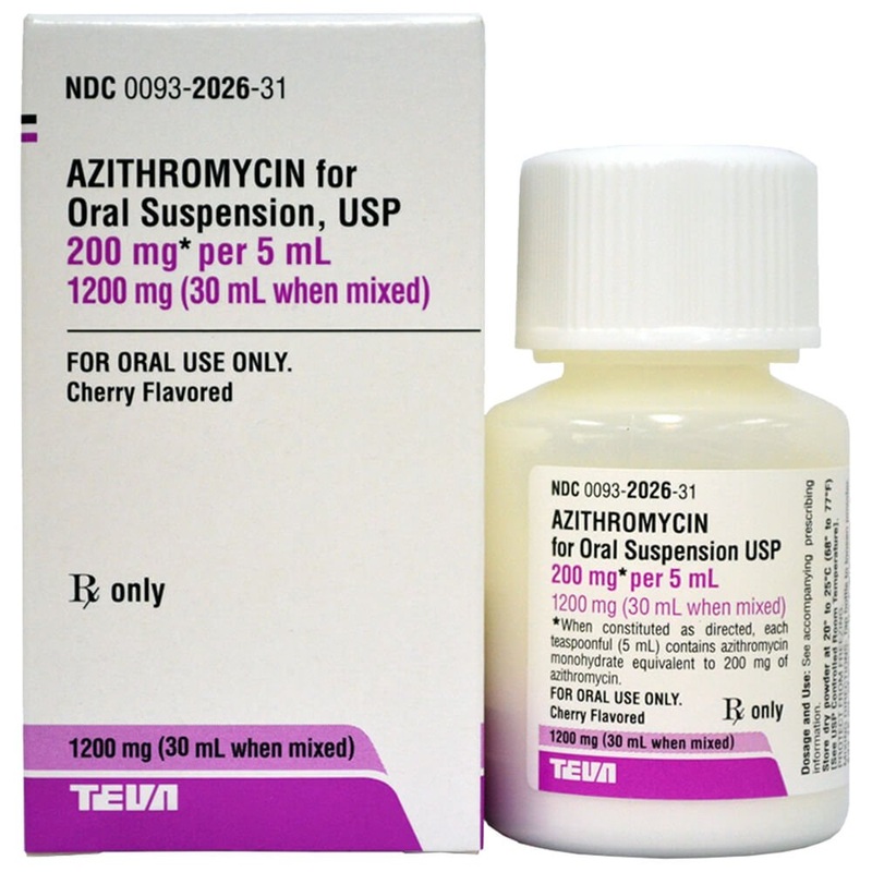 Rx Azithromycin (Generic) Oral Suspension, 200mg/5ml, 30 ml mixed