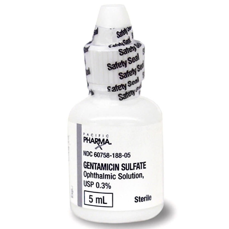 Rx Gentamicin Sulfate (Generic) Opthalmic Solution for Dogs & Cats 0.3%, 5ml bottle