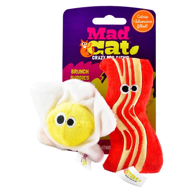 Egg/Bacon Mad Cat Catnip Toys, 2 pk