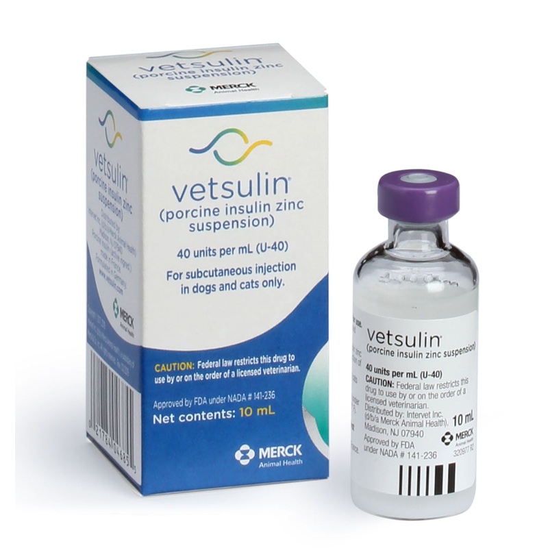 Rx Vetsulin (porcine insulin zinc suspension) for Dogs & Cats, 40 units/mL Injectable, 10 mL