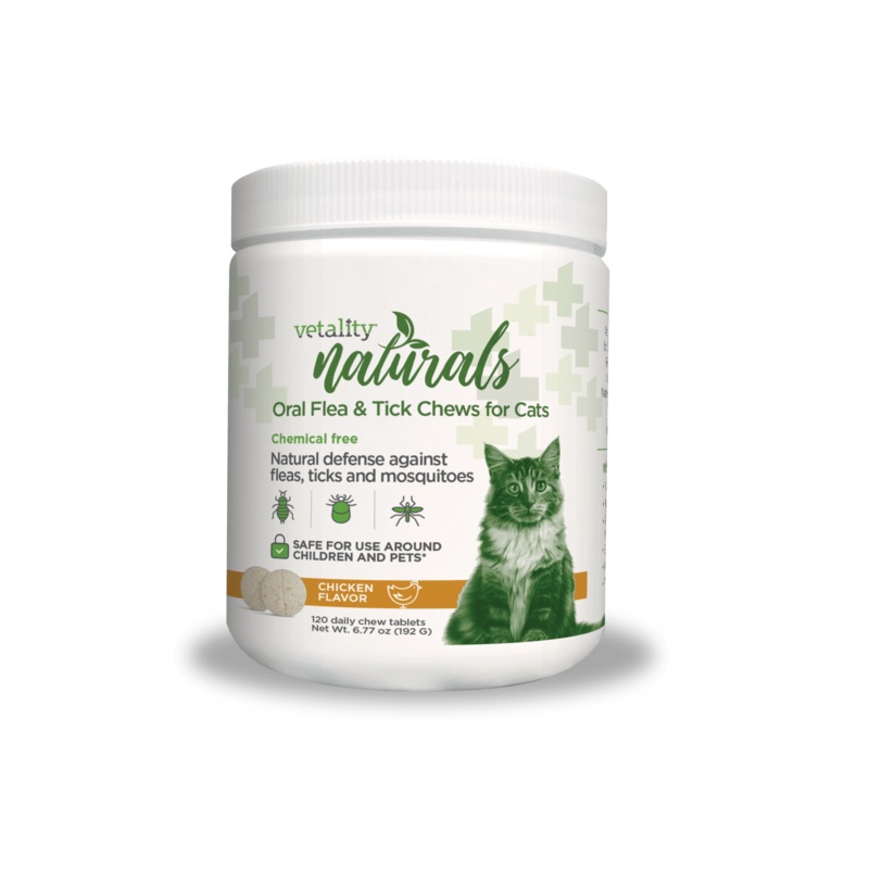 Vetality Naturals Oral Flea & Tick Chews for Cats, 120 ct