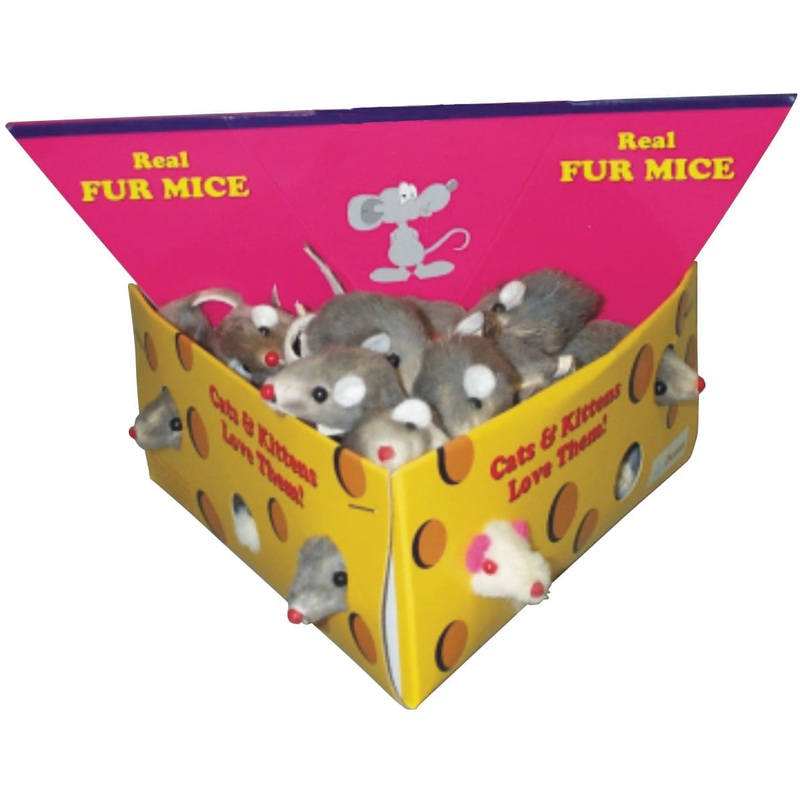 Furry Mice Cat Toys, 48 ct
