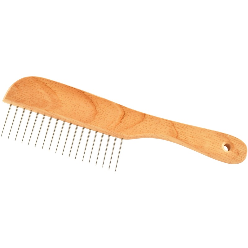 Jeffers Wood Handle Poodle Comb, 8 3/4" L x 1 1/4" L Teeth