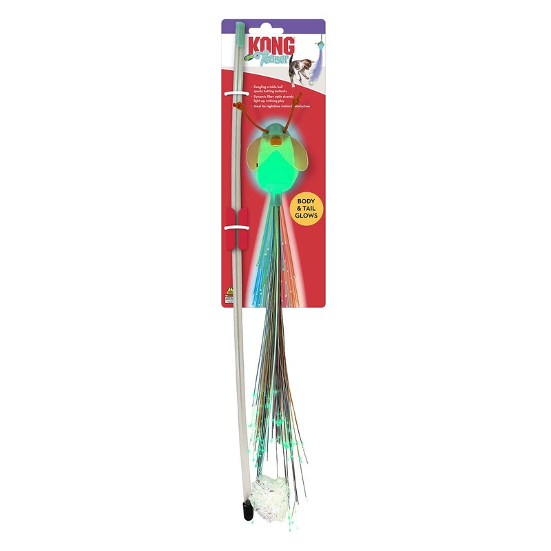 KONG Teaser Glow in the Dark Firefly Wand Cat Toy