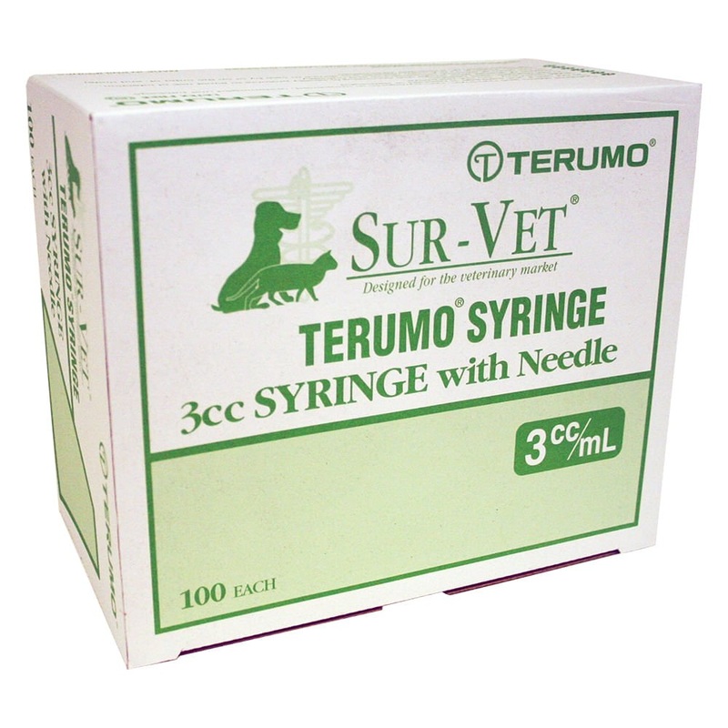 Terumo SUR-VET Luer Slip Syringe with Needle, 100 count