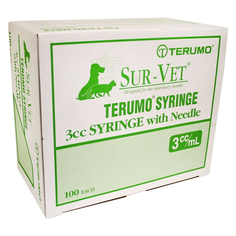 Terumo SUR-VET Luer Lock Syringe with Needle, 3 cc LL, 100 ct