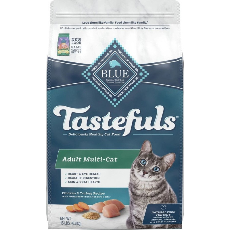 Blue Buffalo Multi-Cat Natural Chicken & Turkey Adult Dry Cat Food
