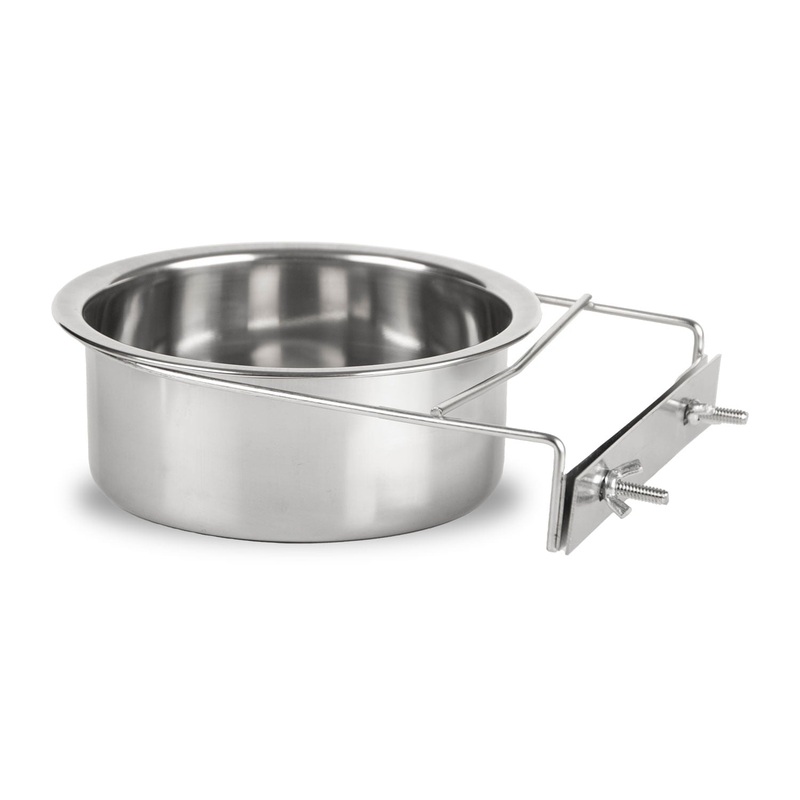 Jeffers Stainless Steel Coop/Kennel Cup with Clamp