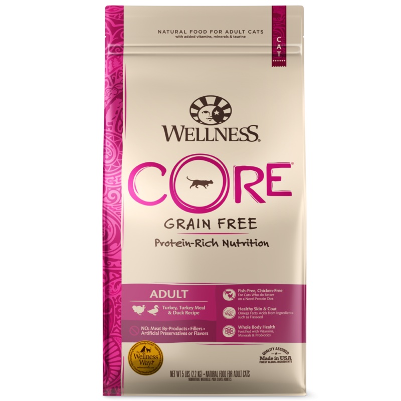Wellness CORE Grain Free Natural Turkey, Turkey Meal, and Duck Dry Cat Food